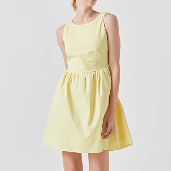 English Factory Dresses & Skirts - OPEN ELASTIC BACK Yellow MINI - English Factory